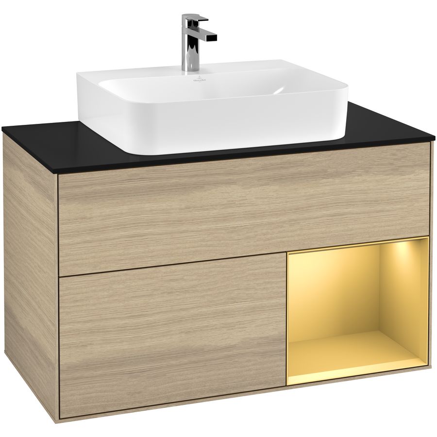 Wastafelonderkast Finion 1000x603x501mm Oak Veneer G122HFPC