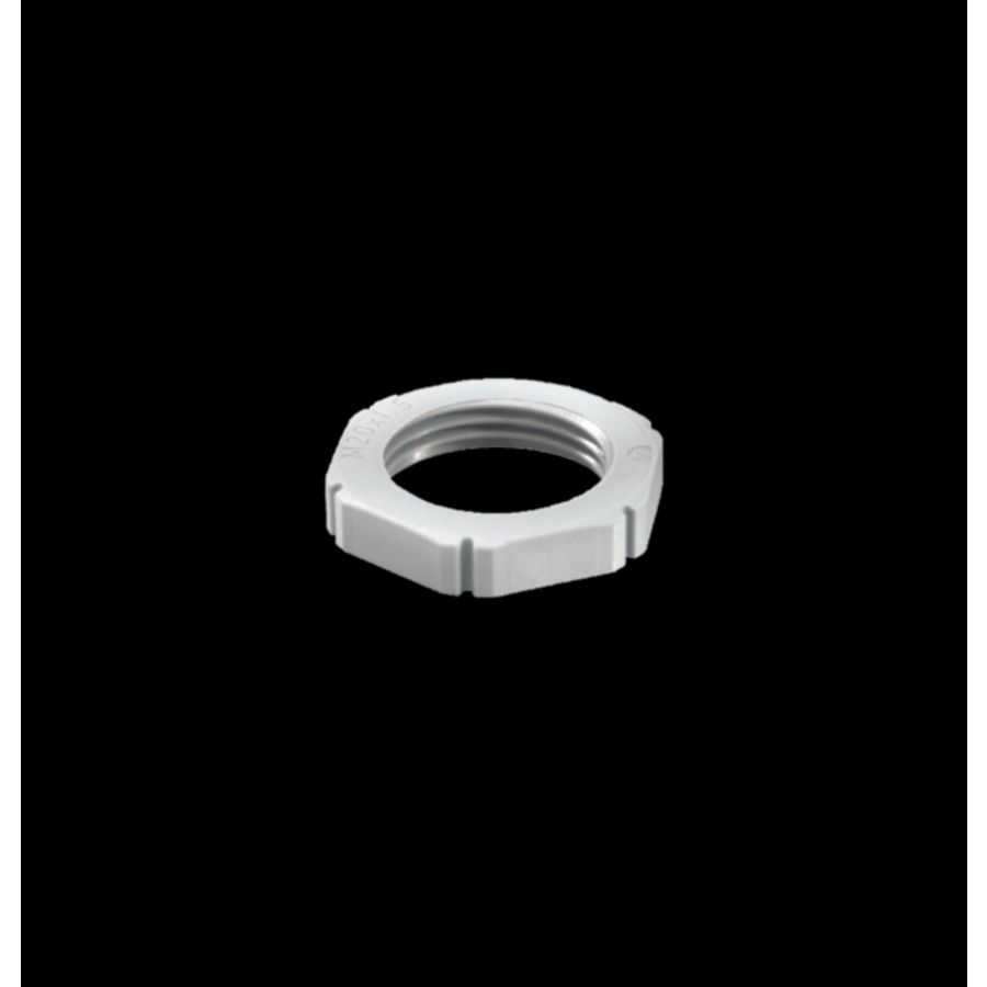 Contramoer kunststof M20x1,5 grijs, vlamvertragend DIN 45545 (EMUF20LG) VVE=100