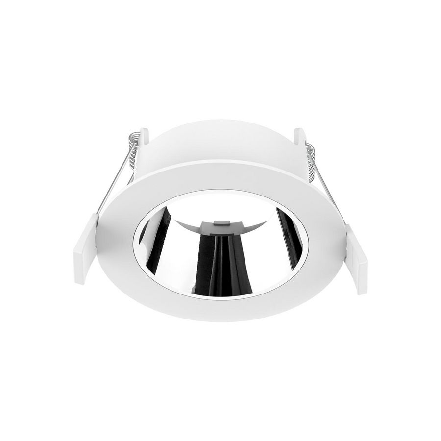 Inbouwring Pro-Ambiance /anti-glare tbv Ø50mm module rond vast wit/spiegelend sparing Ø68mm