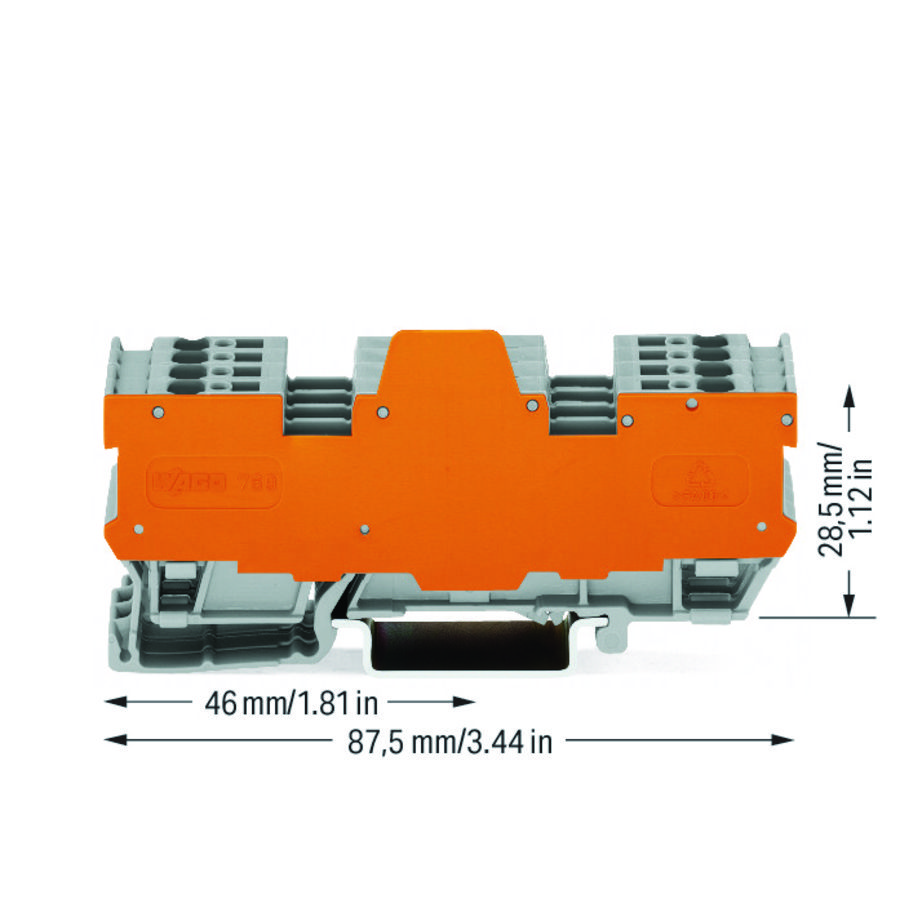 1-draads/1-draads basisklemmenblok 8-polig 2-draads VVE=5