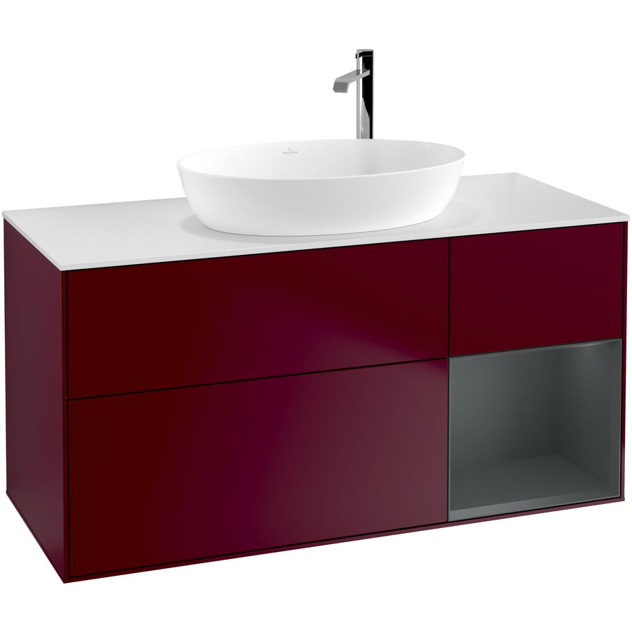 Wastafelonderkast Finion 1200x603x501mm Peony Matt Lacquer F951HGHB