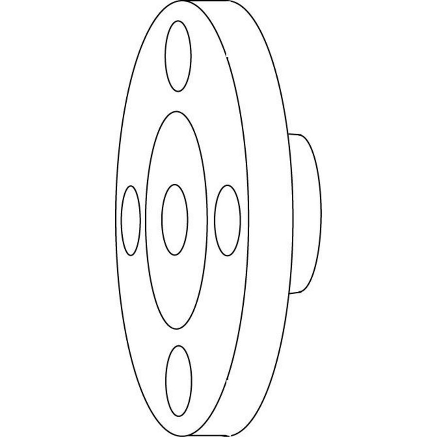Draadflens ø105mm G1"bi.dr. tbv M12 bouten (flens tbv inlaatzijde)