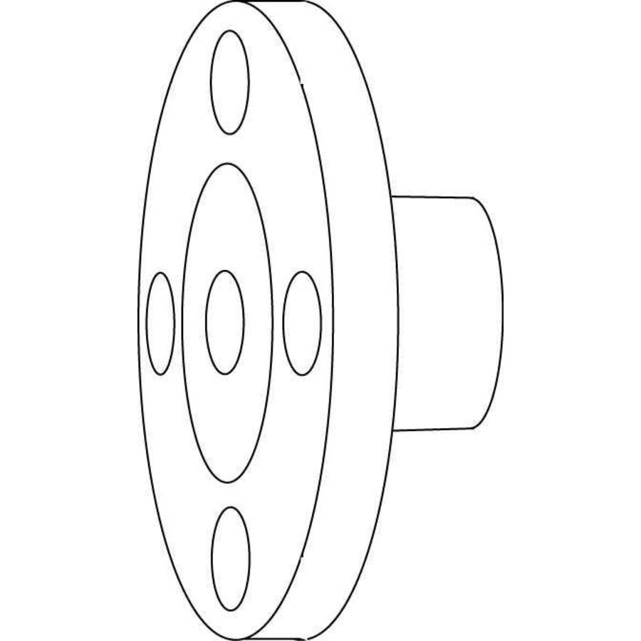 Draadflens verlengd ø105mm G1"bi.dr. tbv M12 bouten (flens tbv uitlaatzijde)