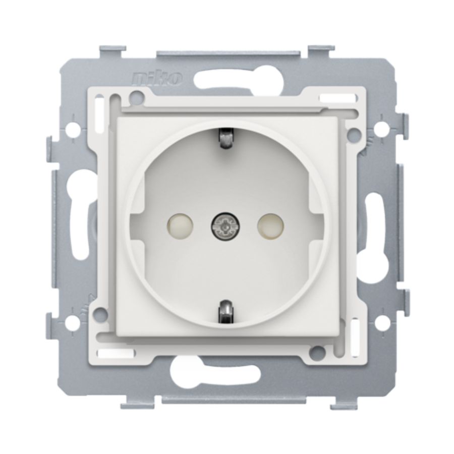 Stopcontact 71x71mm insteek sokkel/afw.set white