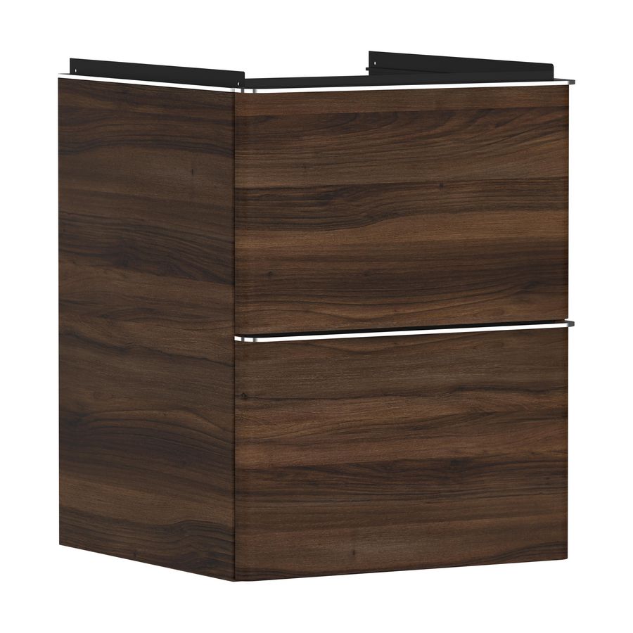 Onderkast Dark Walnut 480x475mm 2x la tbv fontein greepkleur chroom Xelu Q 54022000