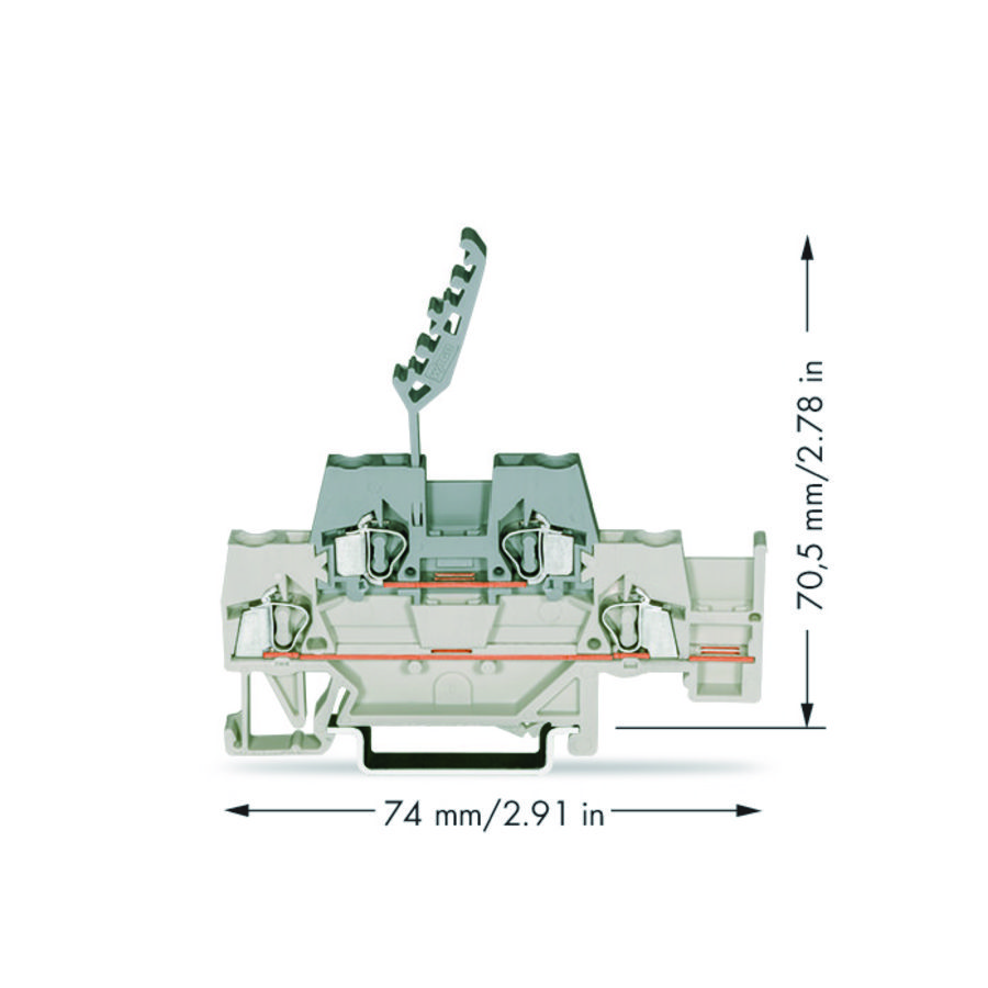 2-etageklem Rijg-/rijgklem+extra dwarsbrug li 280-542 VVE=50
