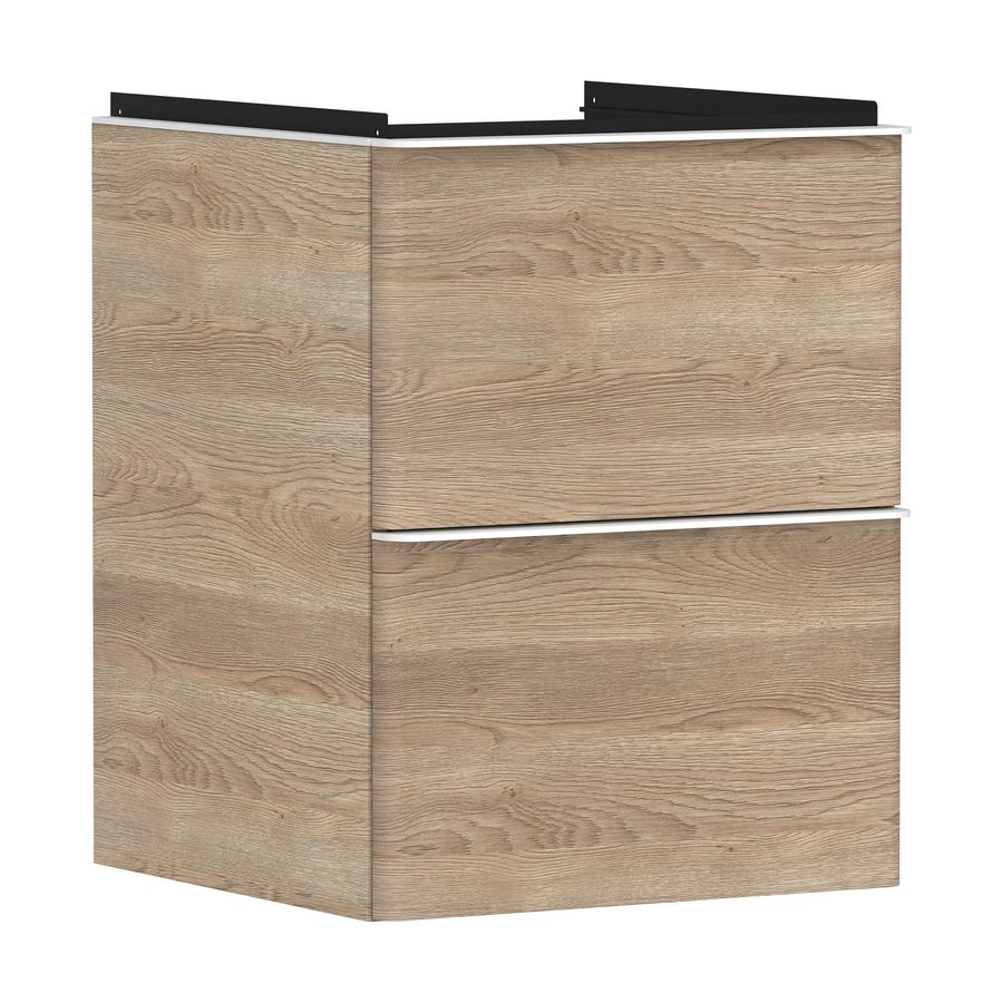 Onderkast Natural Oak 480x475mm 2x la tbv fontein greepkleur mat wit Xelu Q 54021700