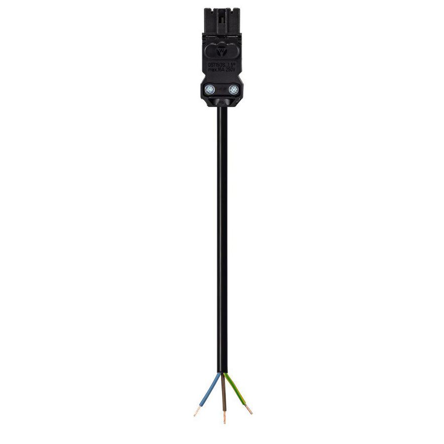 Aansluitsnoer GST15I3 male 1,5mm² 50cm PVC ECA zwart VVE=100
