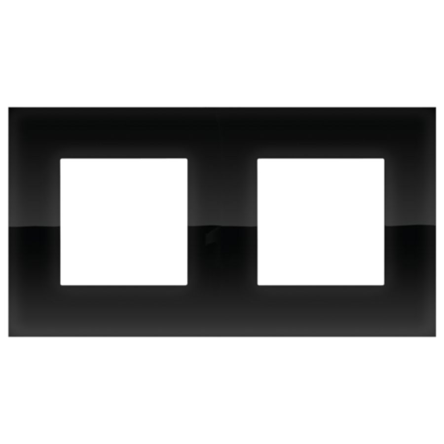 2-voudige afdekplaat hoh 71mm Pure liquid black