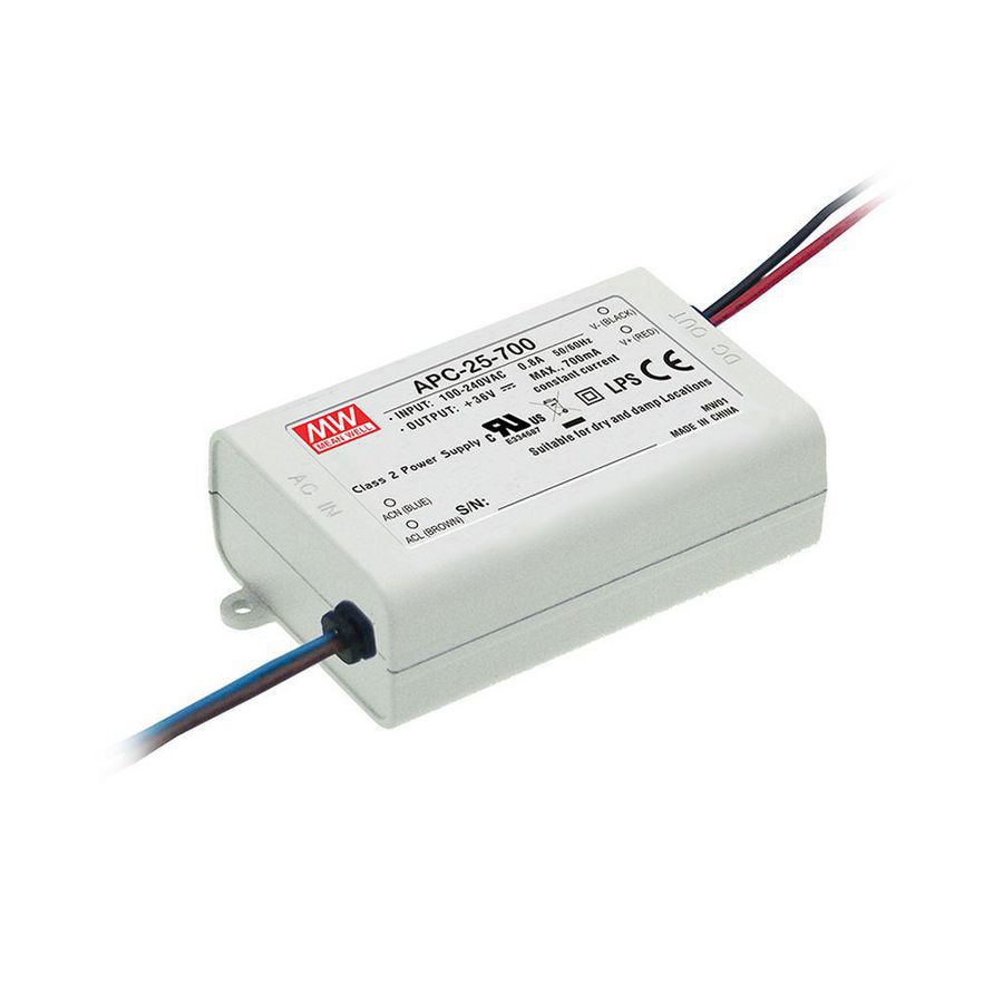 AC-DC enkele output LED driver PSU CC 25W 500mA