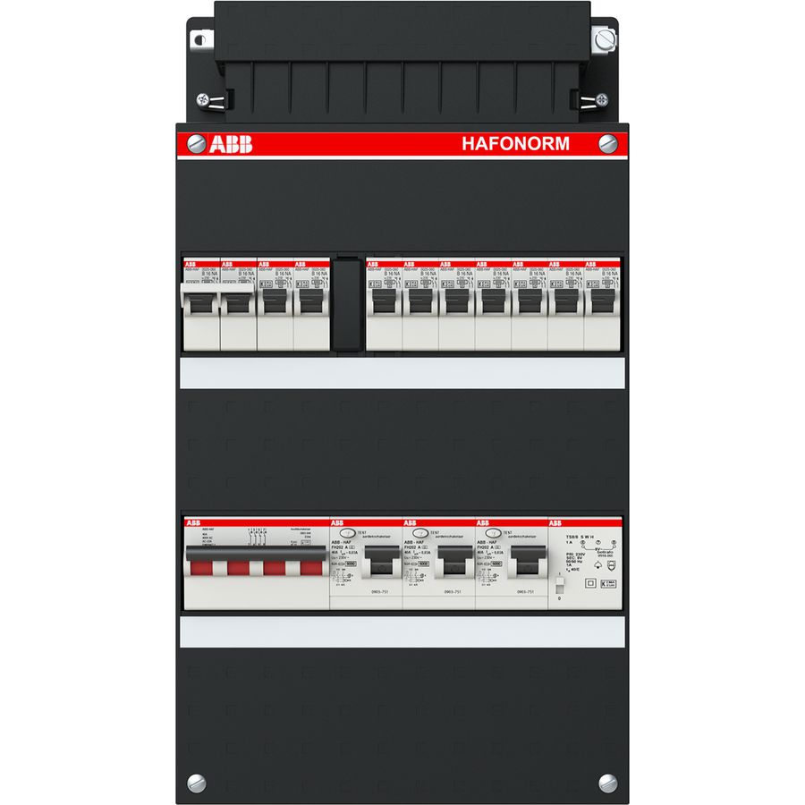 Installatiekast 9x achter 3x30mA + FT + HS 3-f