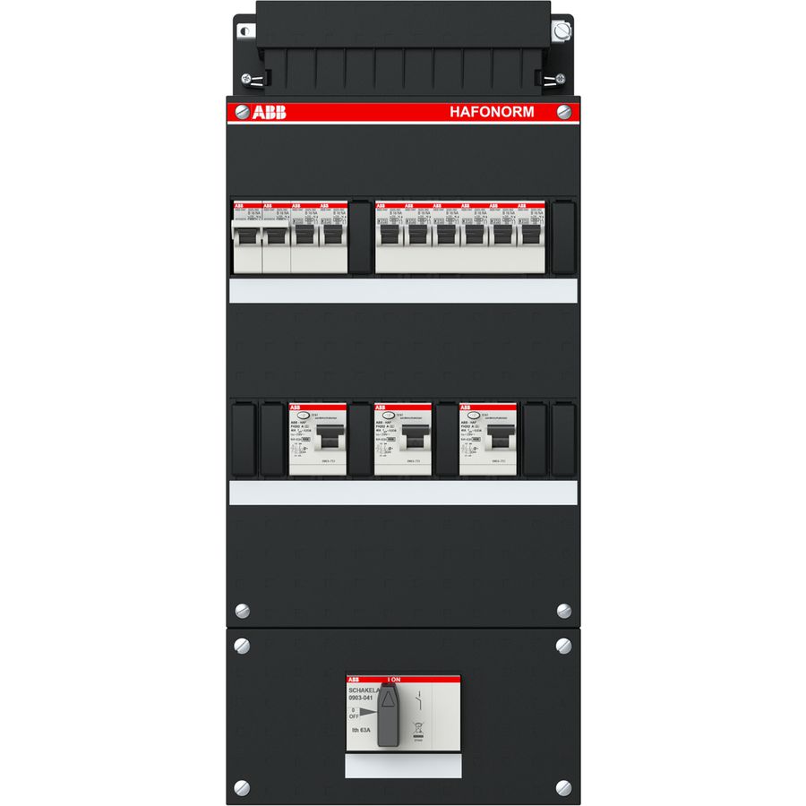 Groepenkast 8 groepen achter 3x 30mA + F + HS + OV4 3-fase