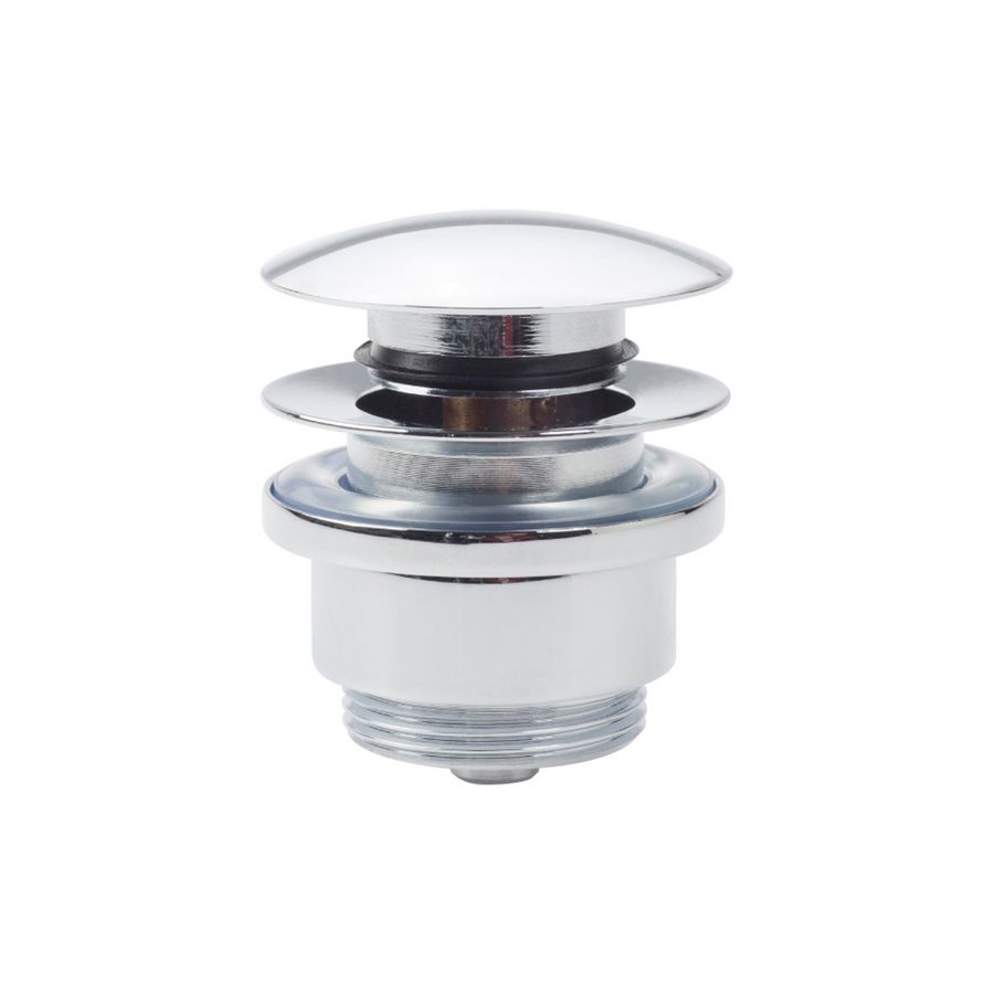 InBe stop/go afvoerplug, zonder overloop, rond, chroom, kort