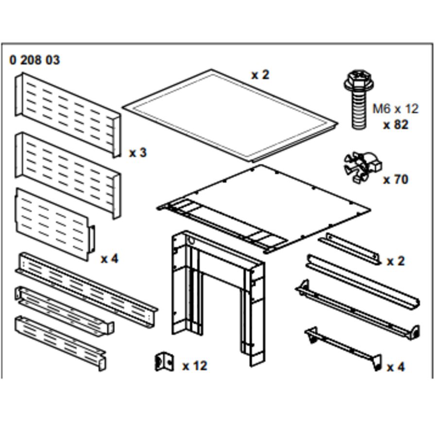 Compartimenteerset DMX3 2500/4000 B36 modulen D725mm
