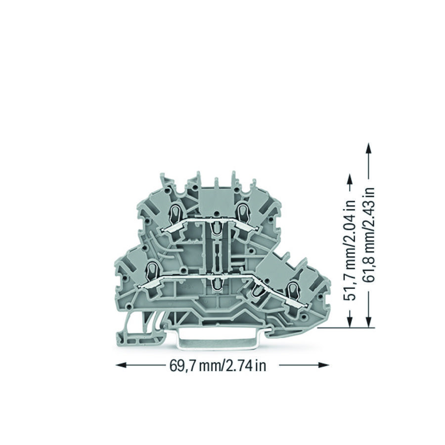 2-etageklem Rijg-/rijgklem L/L grijs 2000-2201 VVE=50