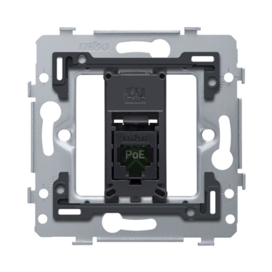 Sokkel 1RJ45-aansl. UTP Cat. 5E PoE++ vlak