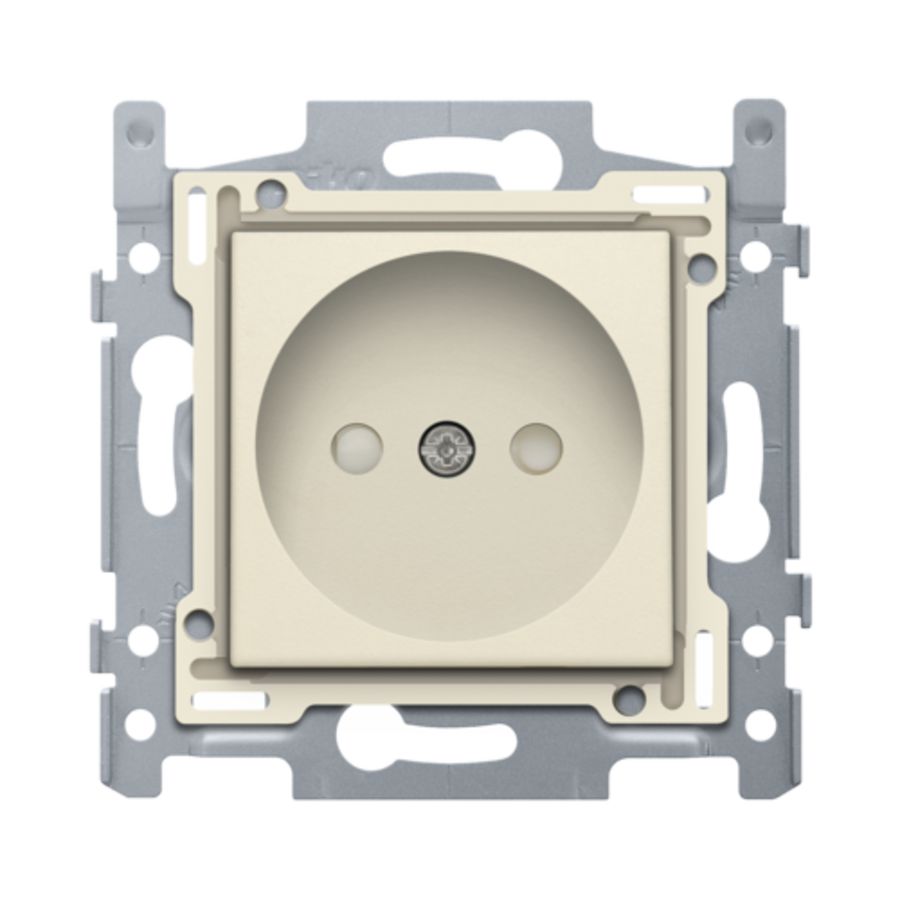Stopcontact 60x71mm z. aarding insteek sokkel/afw.set cream
