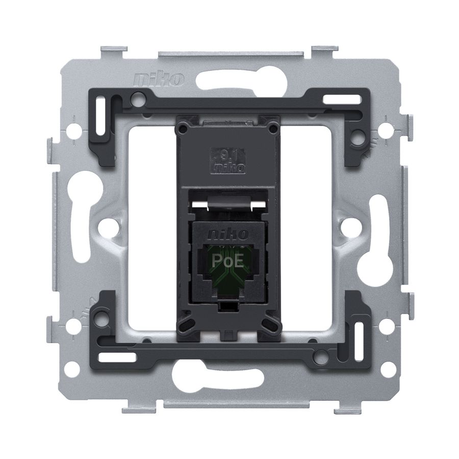 Sokkel 1RJ45-aansl. UTP Cat. 5E PoE++ vlak