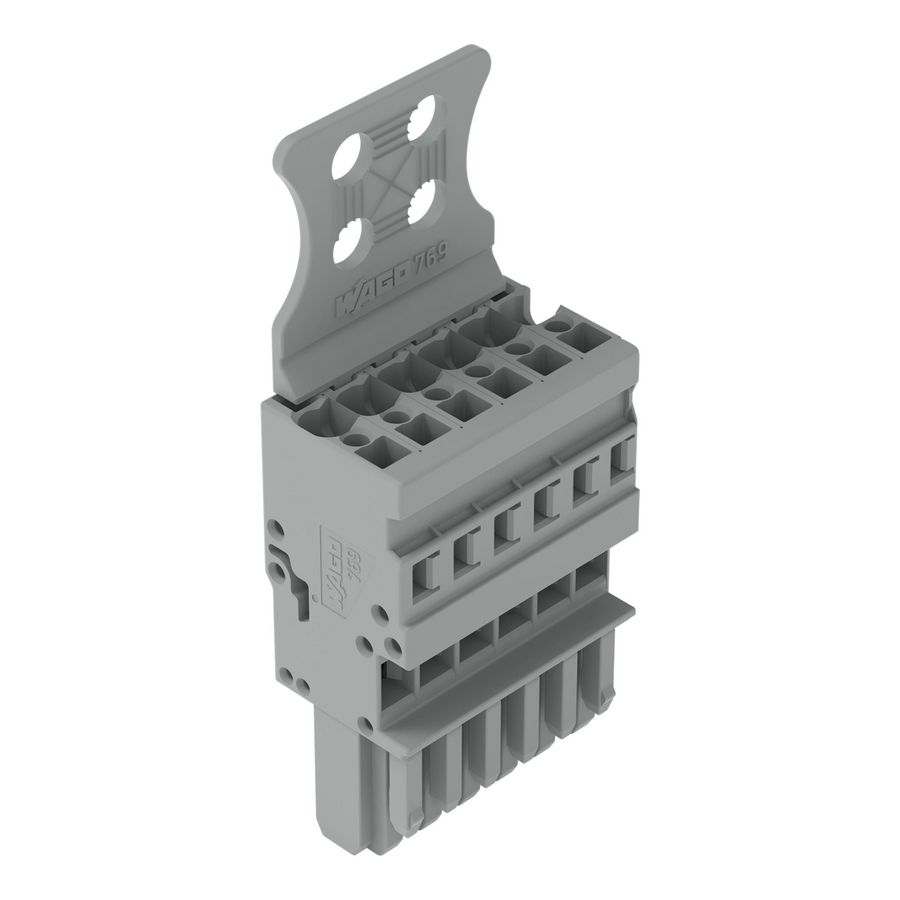 1-draads female steker CAGE CLAMP 4 mm2 grijs VVE=10