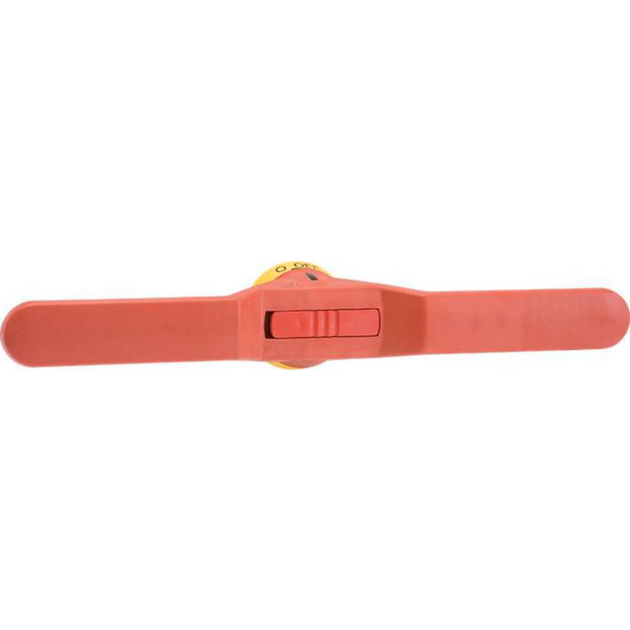 Pistoolgreep geel/rood met hangslot afsluitbaar