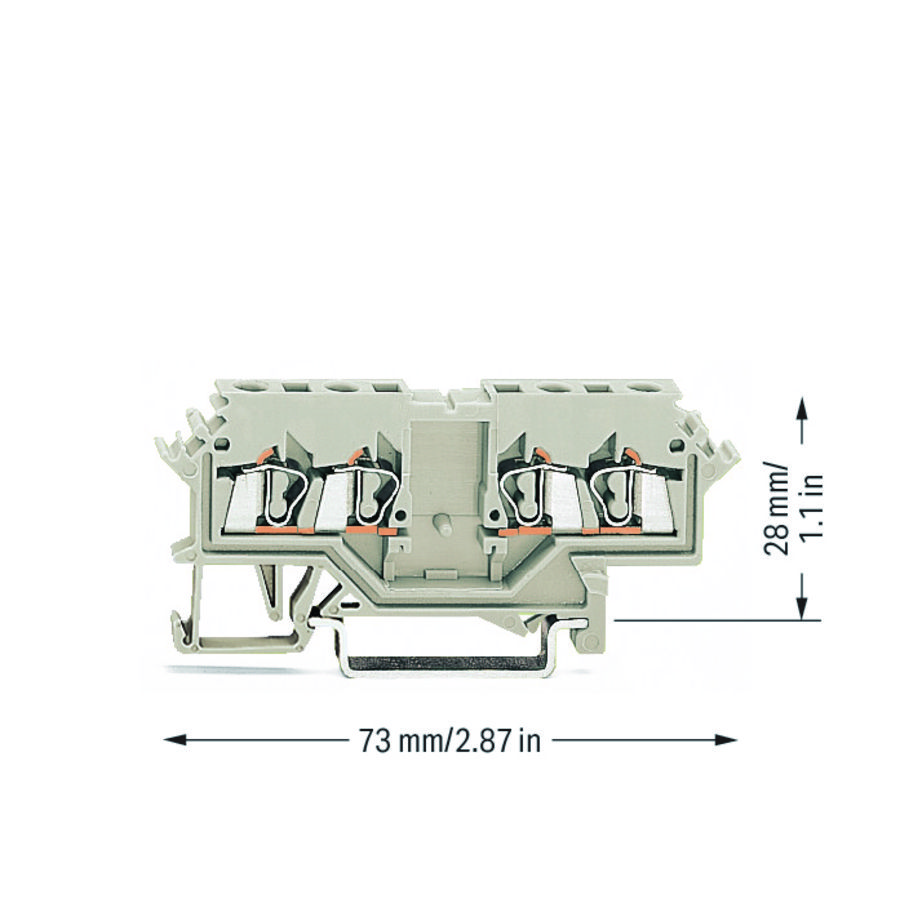Dubbele rijgklem 2,5mm² Ex e II li.grijs 280-989 VVE=100