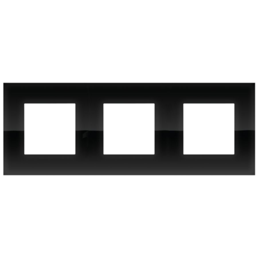 3-Voudige afdekplaat 71mm centerafst. Pure liq. black