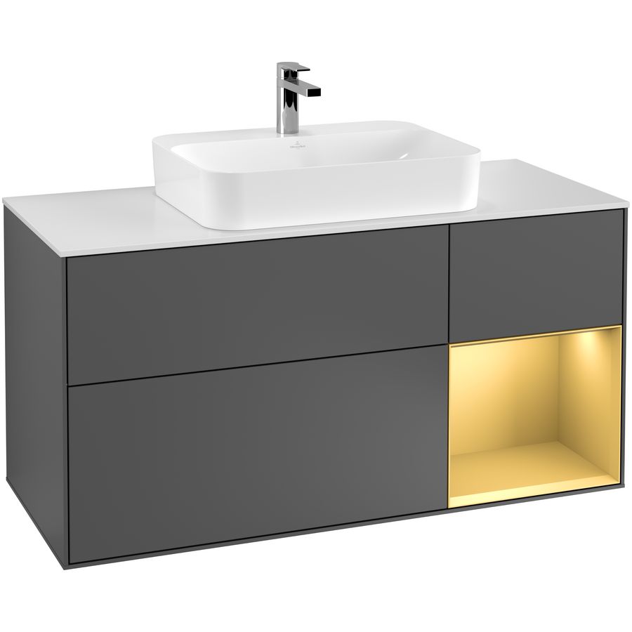 Wastafelonderkast Finion 1200x603x501mm Antr. Matt Lacquer G421HFGK