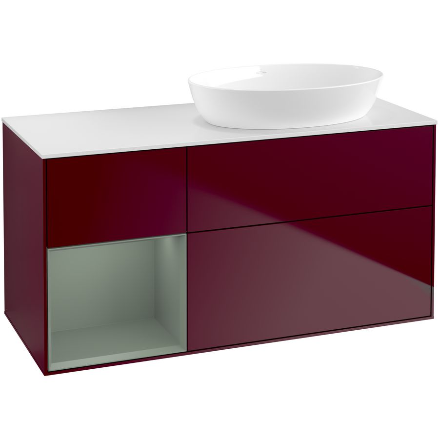 Wastafelonderkast Finion 1200x603x501mm Peony Matt Lacquer FA41GMHB