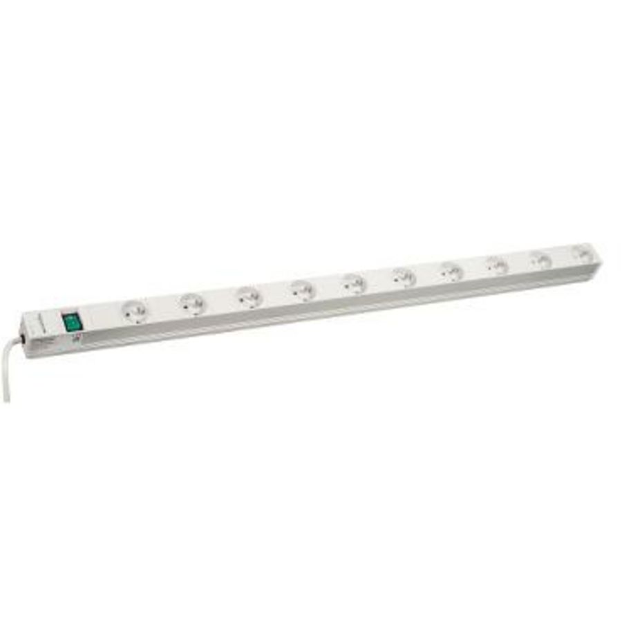 Vertical power distribution rail 10 sockets+switch UTE