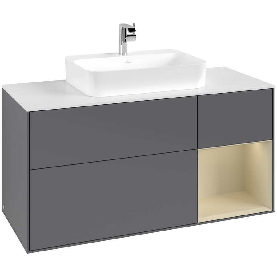 Wastafelonderkast Finion 1200x603x501mm Antr. Matt Lacquer G421HJGK