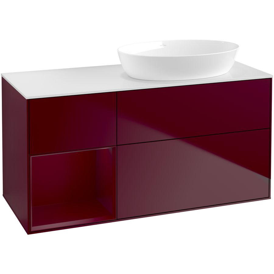 Wastafelonderkast Finion 1200x603x501mm Peony Matt Lacquer FA41HBHB
