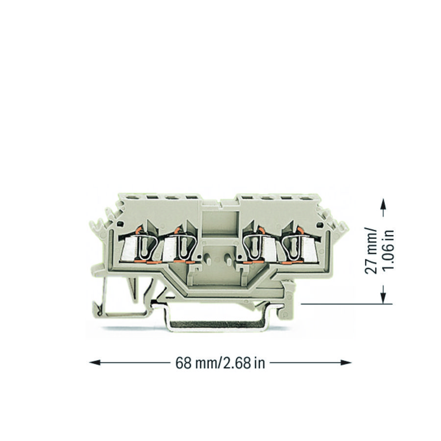 Dubbele rijgklem 1,5mm² Ex e II li.grijs 279-989 VVE=100
