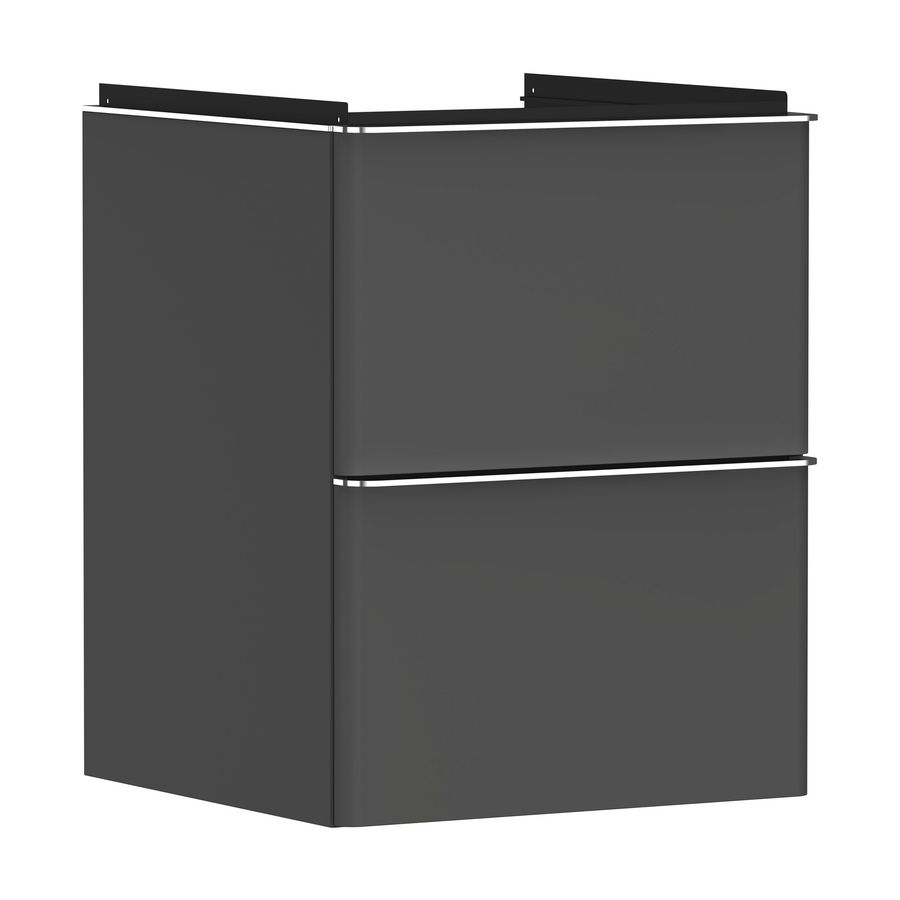 Onderkast mat grijs diamant 480x475mm 2x la tbv fontein greepkleur chroom Xelu Q 54020000