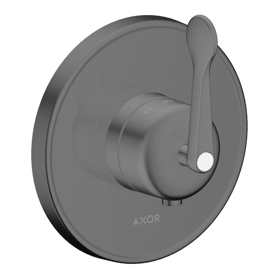 AXOR Archivio afbouwdeel thermostaat inbouw met rechte greep Brushed Black Chrome