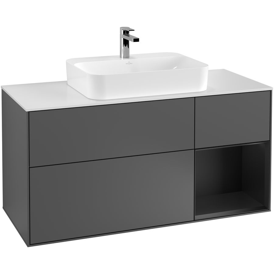 Wastafelonderkast Finion 1200x603x501mm Antr. Matt Lacquer G421PDGK