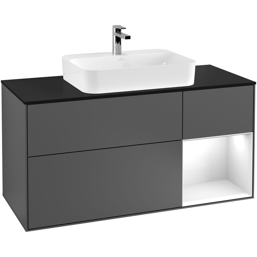 Wastafelonderkast Finion 1200x603x501mm Antr. Matt Lacquer G422GFGK