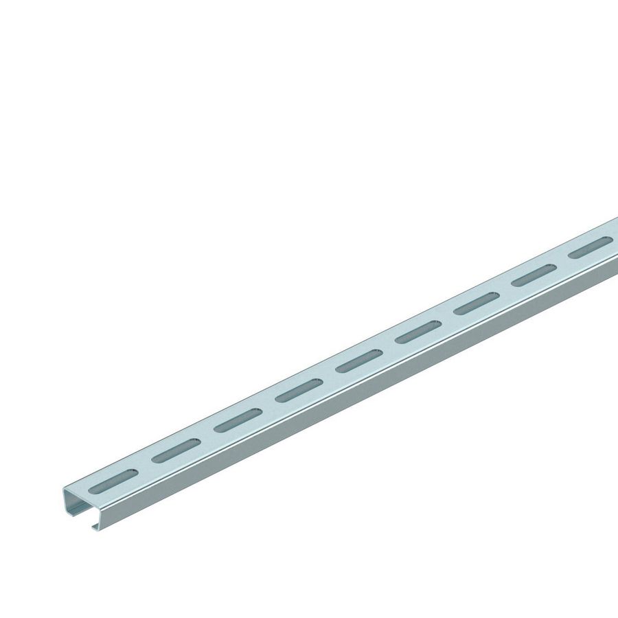 Lengte a 2m. profielrail geperforeerd sleufbreedte 165mm 35x18mm
