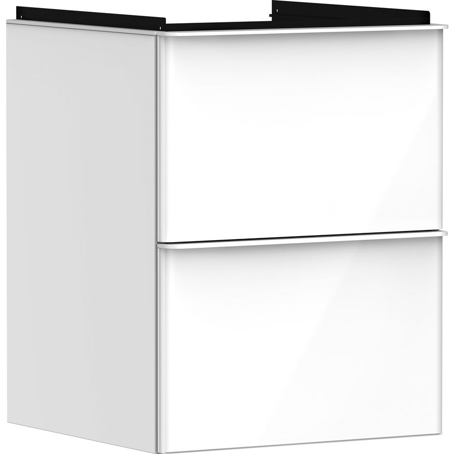 Onderkast wit hoogglans 480x475mm 2x la tbv fontein greepkleur mat wit Xelu Q 54019700