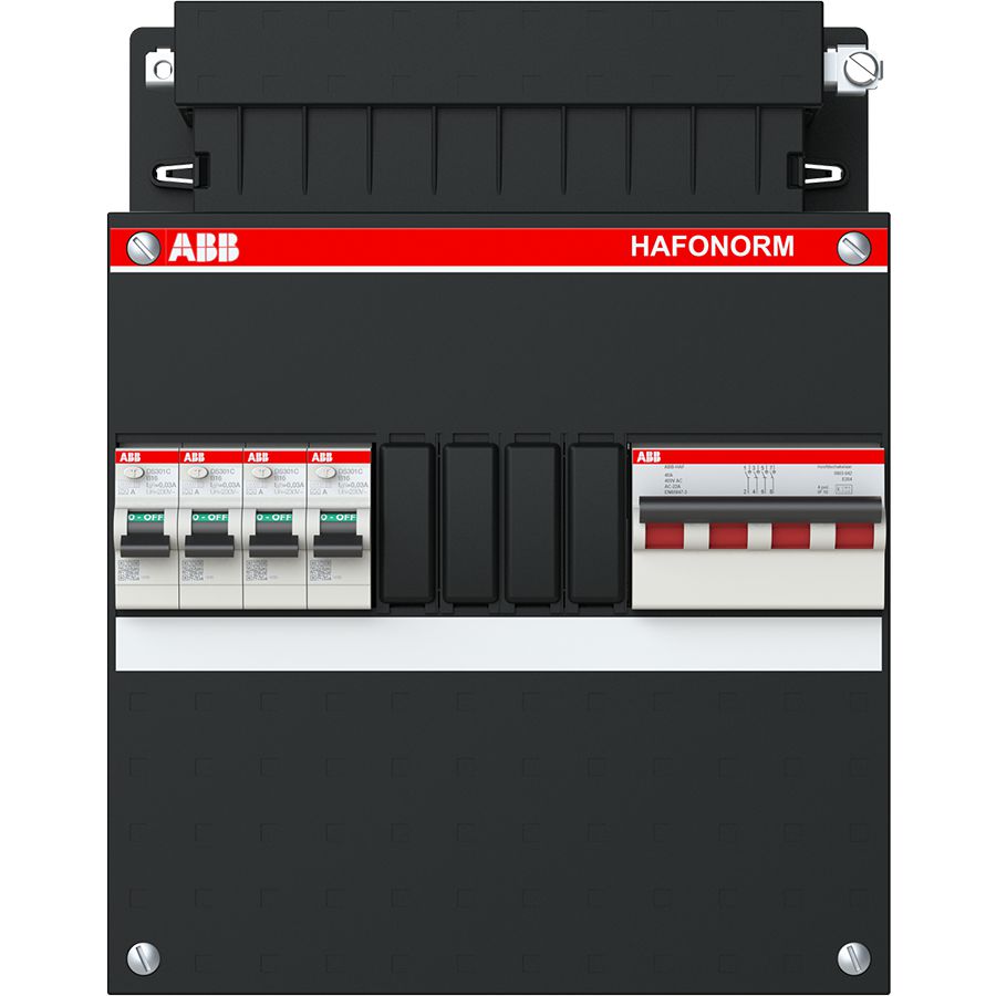 Groepenkast 3-fase 1 HS 40A 4P 4 RCBO B16 30 mA