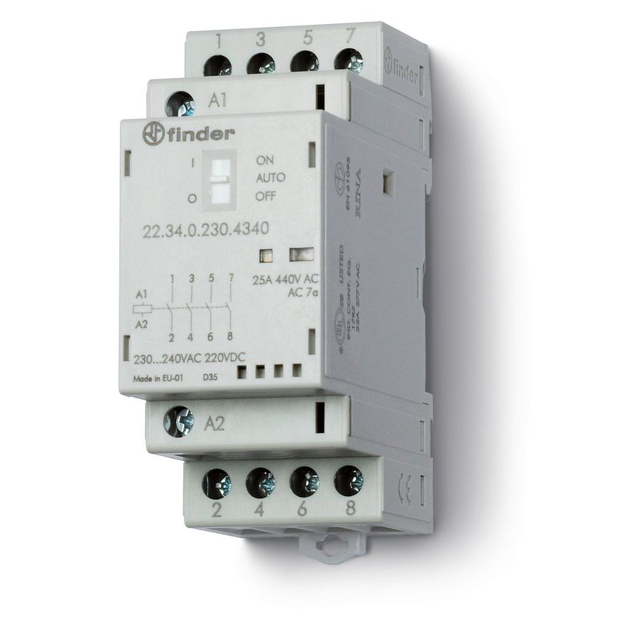 Magneetschakelaar 3M 1V 25A spoelspanning 12VUC