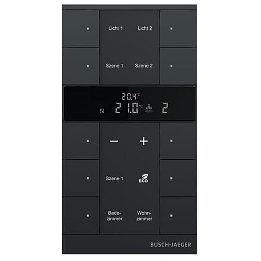 HVAC- sensor-Slave KNX - ClimaEco Mat zwart 10f CE