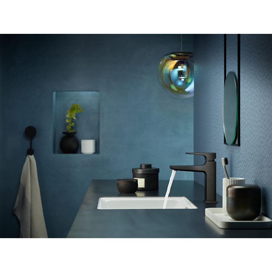 Metropol 1-hendel wastafelmengkraan 110 brushed black chrome