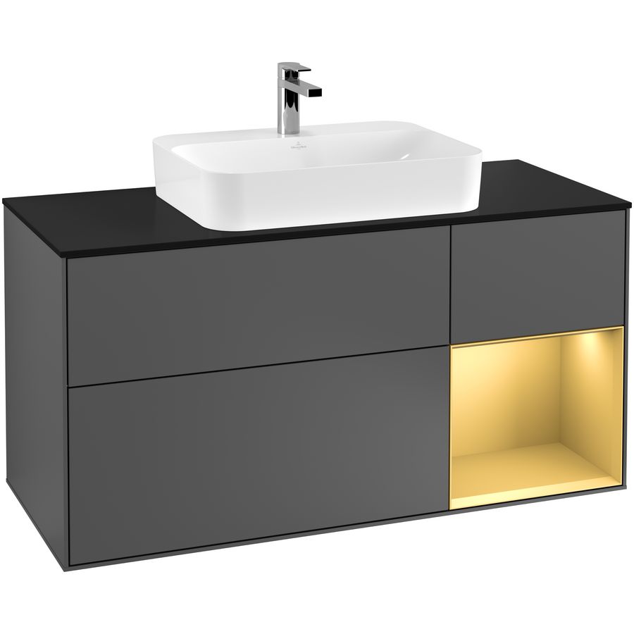 Wastafelonderkast Finion 1200x603x501mm Antr. Matt Lacquer G422HFGK