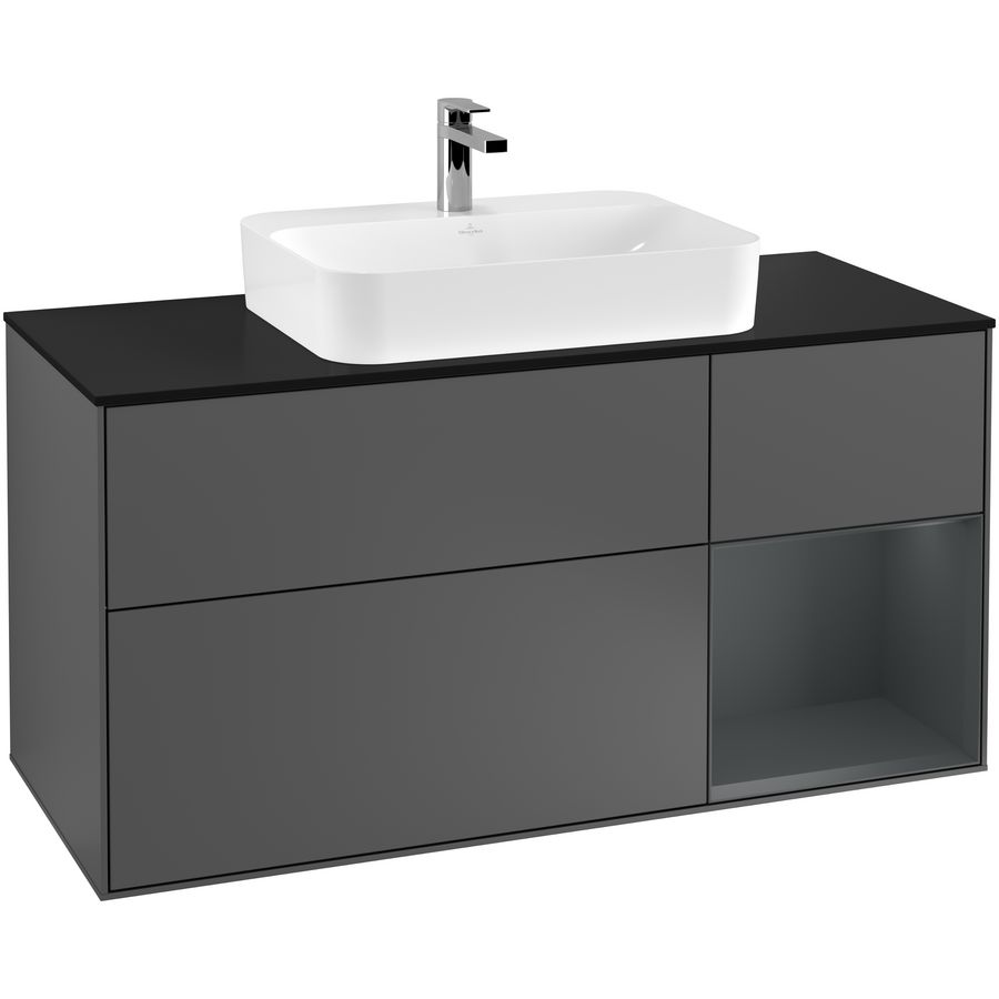 Wastafelonderkast Finion 1200x603x501mm Antr. Matt Lacquer G422HGGK