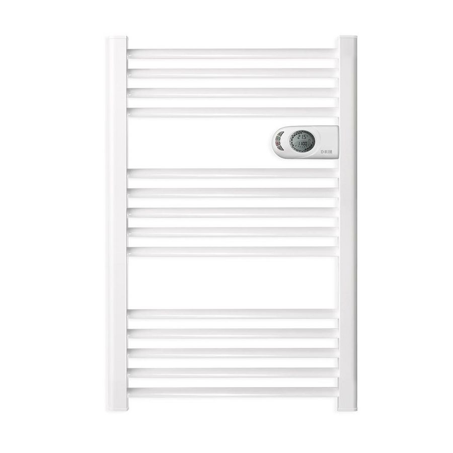 Elektr. alu. handdoekradiator CALOR DRY V2 500W wit RAL9003 505x710mm incl. klokthermostaat (op bedieningshoogte)