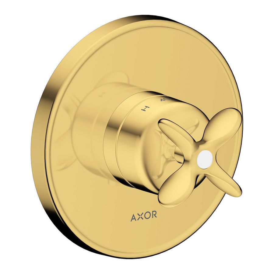 AXOR Archivio afbouwdeel inbouwthermostaat met kruisgrepen Polished Gold Optic