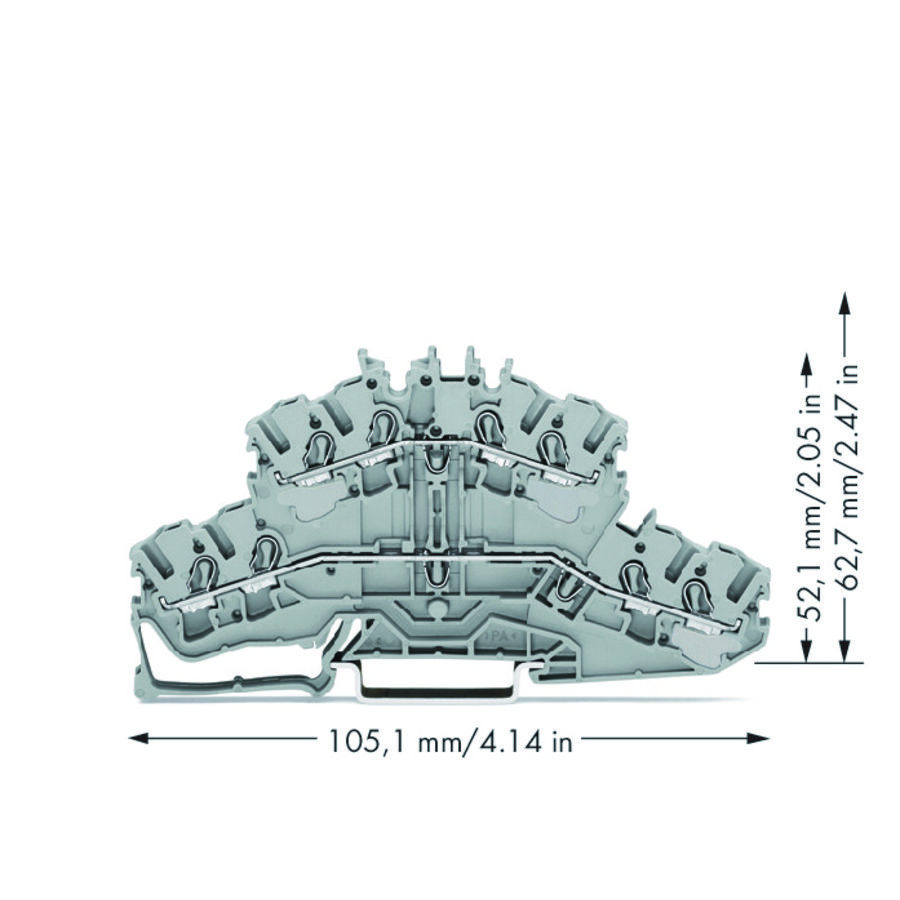 4-draads 2-etageklem Rijg-/rijgklem L/L 2002-2401 VVE=50