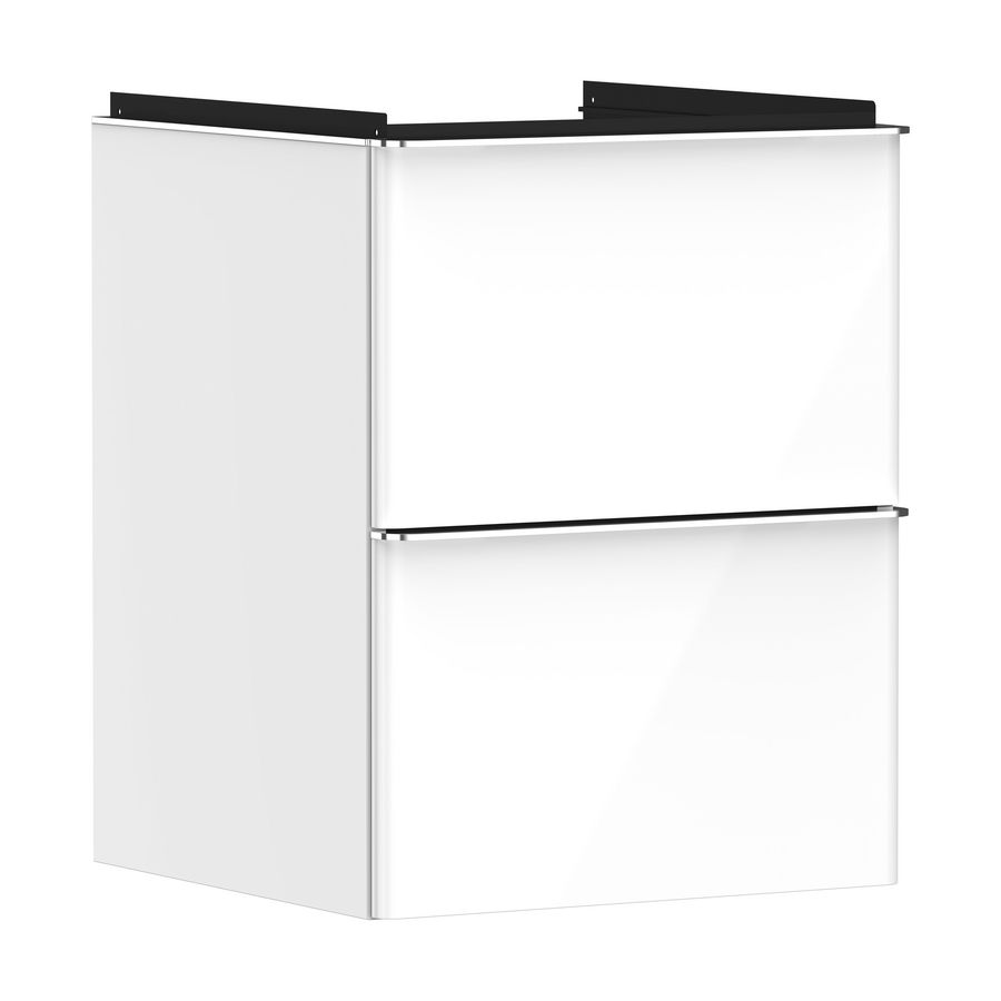 Onderkast wit hoogglans 480x475mm 2x la tbv fontein greepkleur chroom Xelu Q 54019000