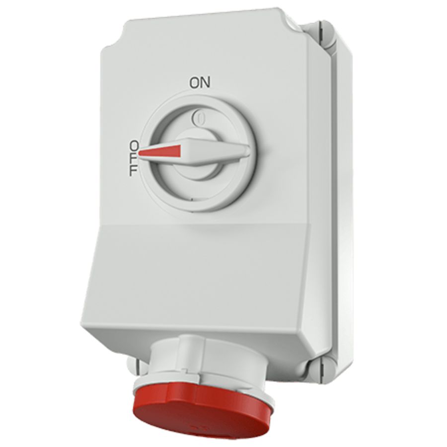 Wandcontactdoos 63A 5-polig  6H 400V IP44 DUO