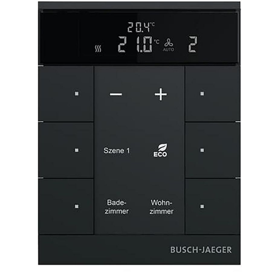 HVAC-sens-Slave KNX ClimaEco Mat zwart 6f CE 2CKA006330A0034
